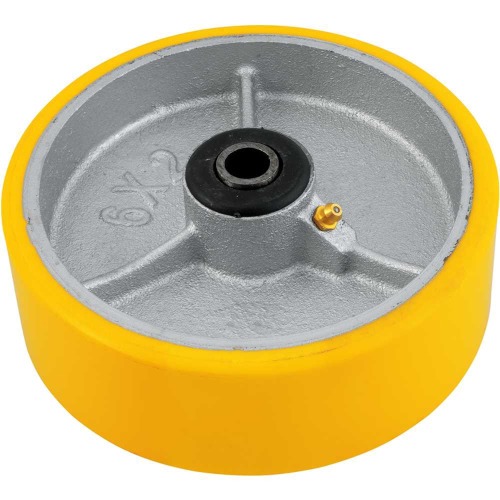 Rodzio de poliuretano e ferro fundido, 150 mm x 50 mm, 6