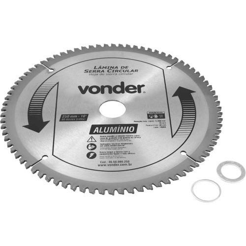 Disco de serra para alumínio 250 x 30 mm 80 dentes Disco de serra para alumínio 250 x 30 mm 80 dentes