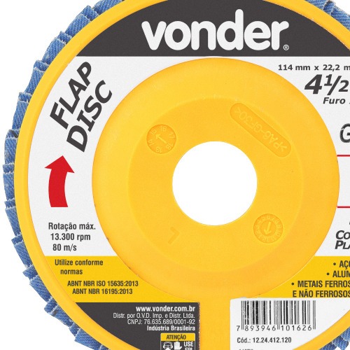 Disco de lixa flap disc reto 4 1/2