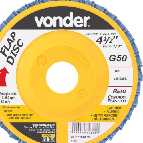 Disco de lixa flap disc reto 4 1/2