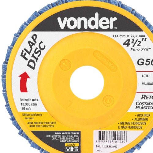 Disco de lixa flap disc reto 4 1/2