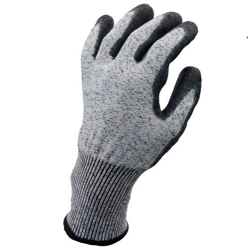 Luva de segurana em polister e fibra de vidro com revestimento em PU