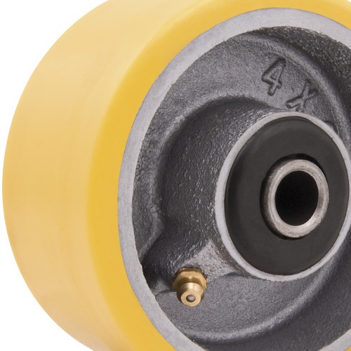 Rodízio de poliuretano e ferro fundido, 100 mm x 50 mm, 4 Rodízio de poliuretano e ferro fundido, 100 mm x 50 mm, 4