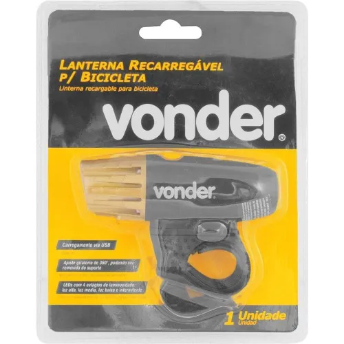 Lanterna dianteira para bicicleta recarregável 