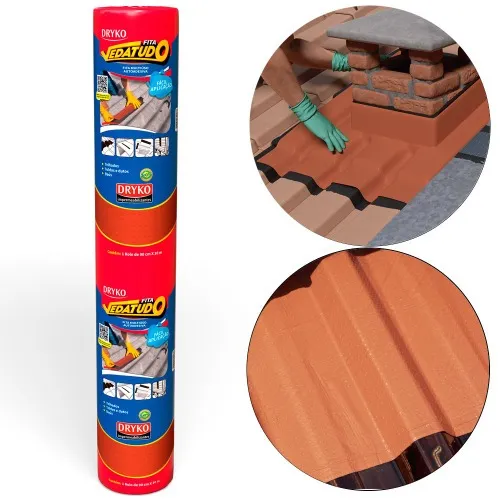 Fita manta asfáltica telhado terracota auto adesiva 90 cm x 10 m - Vedatudo
