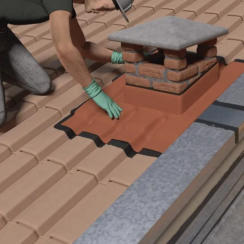 Fita manta asfáltica telhado terracota auto adesiva 90 cm x 10 m - Vedatudo