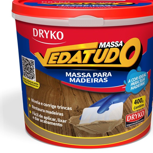 Massa para madeira reparo e calafetação 400 g - Vedatudo Massa para madeira reparo e calafetação 400 g - Vedatudo