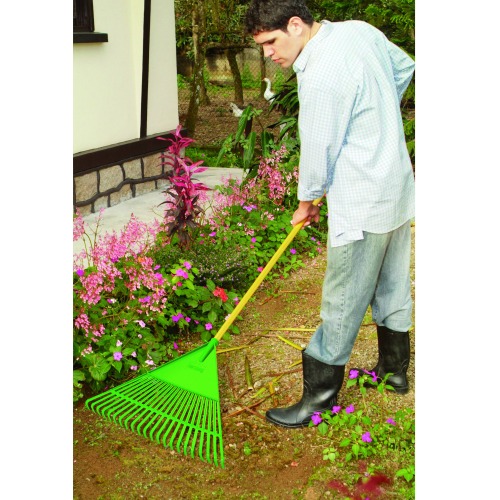 Vassoura tipo ancinho em plstico com cabo - FJ-1011