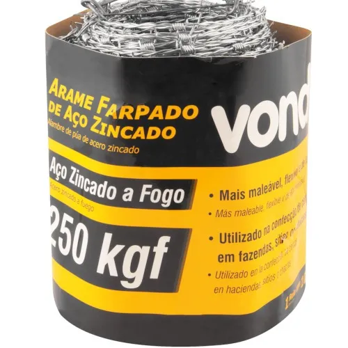 Arame farpado 250kgf rolo 100 metros        
