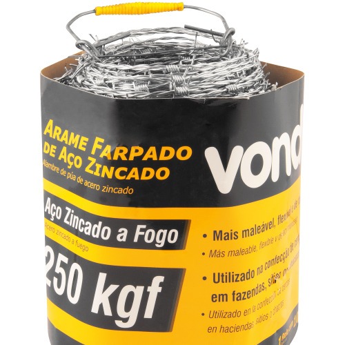 Arame farpado 250kgf rolo 100 metros Arame farpado 250kgf rolo 100 metros