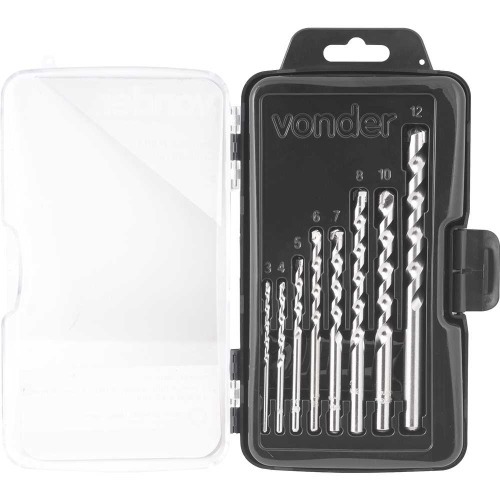 Jogo de broca de wídea para concreto de 3 a 12 mm com 8 peças  Jogo de broca de wídea para concreto de 3 a 12 mm com 8 peças