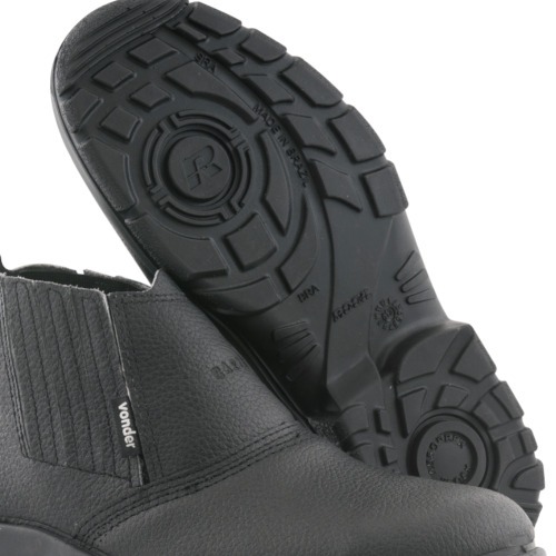 Botina bidensidade couro de raspa com el�stico biqueira a�o