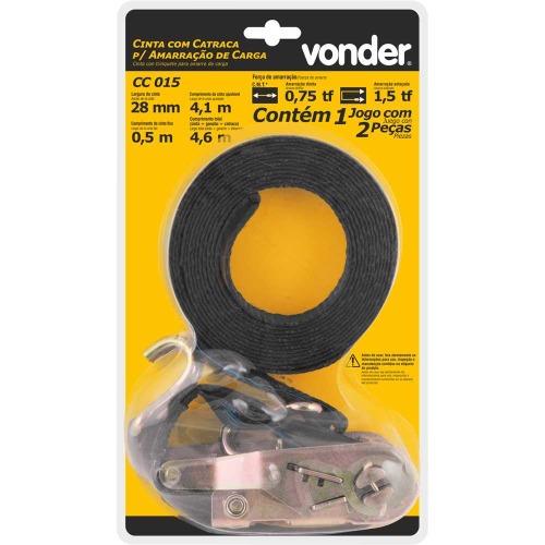 Cinta com catraca para amarrao de carga capacidade 1,5 toneladas -  CC015 