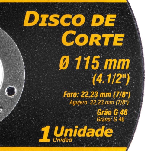 Disco de corte para metal e inox 4.1/2 Disco de corte para metal e inox 4.1/2