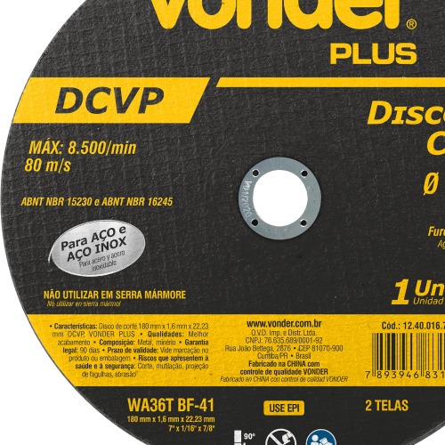 Disco de corte para metal e inox 7