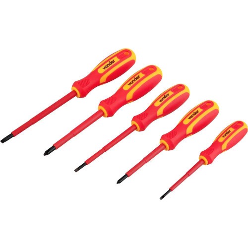 Jogo de chaves de fenda e phillips isolada com 5 peças IEC60900 Jogo de chaves de fenda e phillips isolada com 5 peças IEC60900