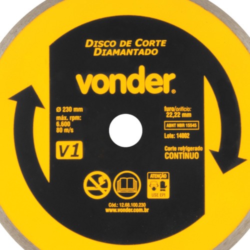 Disco diamantado contnuo 230 mm para mrmore