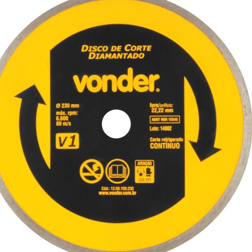 Disco diamantado contnuo 230 mm para mrmore