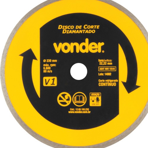 Disco diamantado contnuo 230 mm para mrmore