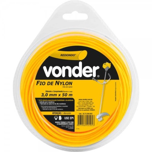 Fio de nylon redondo 3,0 mm x 50 metros para roçadeira Fio de nylon redondo 3,0 mm x 50 metros para roçadeira