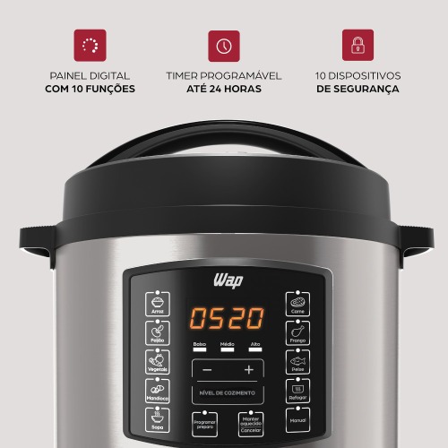 Panela de pressão elétrica digital 6 litros - Prosdócimo WPPE1  110V Panela de pressão elétrica digital 6 litros - Prosdócimo WPPE1  110V