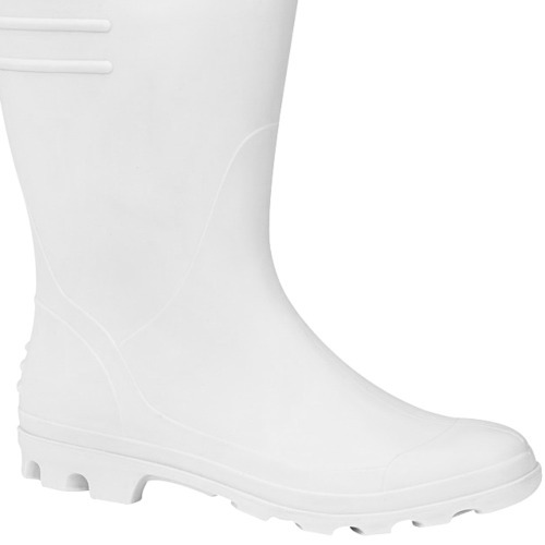 Bota de PVC branca cano mdio com forro  