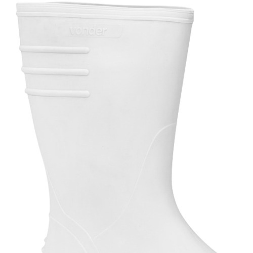 Bota de PVC branca cano mdio com forro  
