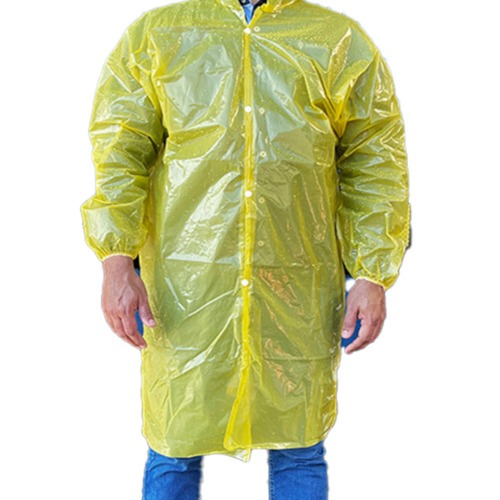 Capa de chuva em polietileno sem forro amarela