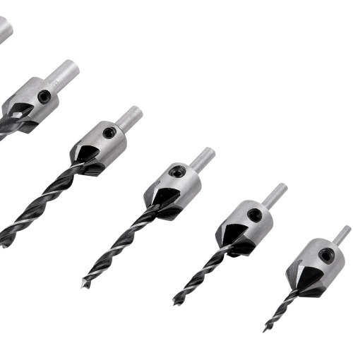 Jogo de broca 3 pontas c/ escarriador 3 a 10mm 7 peas