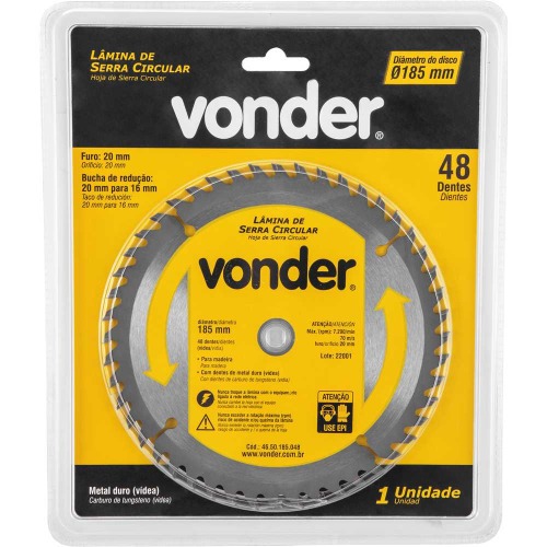 Disco de serra para madeira 185 x 20 mm 48 dentes Disco de serra para madeira 185 x 20 mm 48 dentes