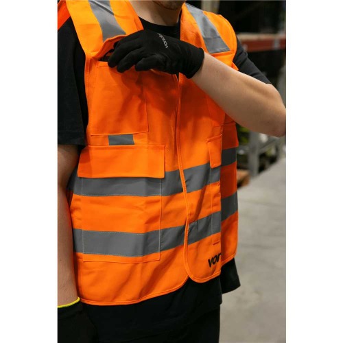 Colete refletivo tipo blus�o com bolso laranja - CV 107 