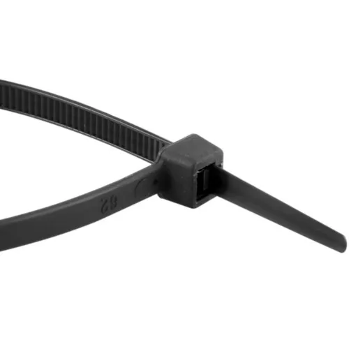 Abraçadeira de nylon  preta 4,8 mm x 20 cm com 100 peças