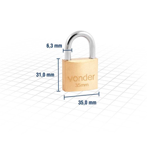 Cadeado de lato 35 mm -Vonder
