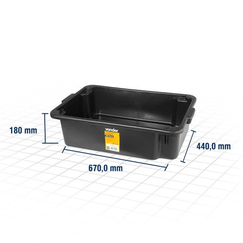 Caixa plstica retangular para massa 40 litros