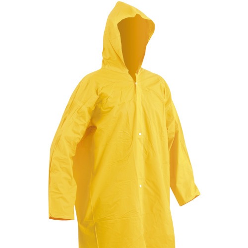 Capa de chuva em PVC laminado sem forro amarela Capa de chuva em PVC laminado sem forro amarela