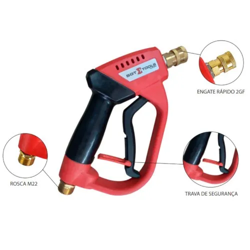 Pistola para lavadora de alta pressão para vazão acima 250l/H 