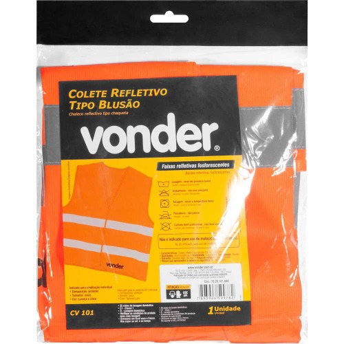 Colete refletivo tipo bluso sem bolso laranja - CV 101  