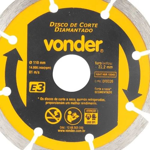 Disco diamantado segmentado 110 mm para mármore concreto