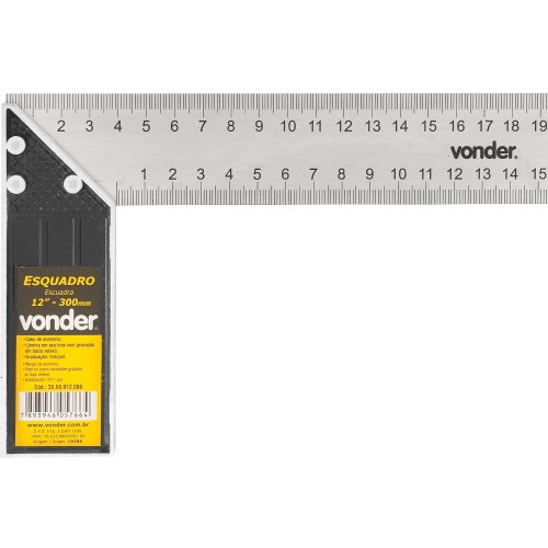 Esquadro com cabo de alumínio 12 Esquadro com cabo de alumínio 12