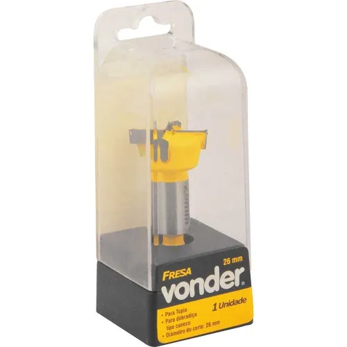 Fresa para dobradiça tipo caneco com dentes de vídea 26 mm