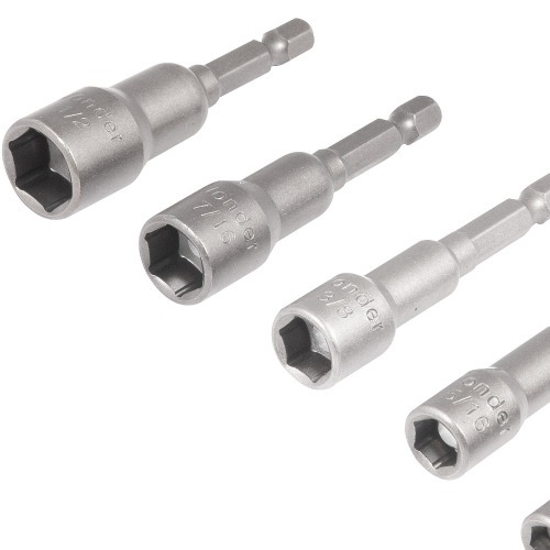 Jogo de soquetes magnéticos em polegadas ¼ a 1/2? com 5 peças Jogo de soquetes magnéticos em polegadas ¼ a 1/2? com 5 peças