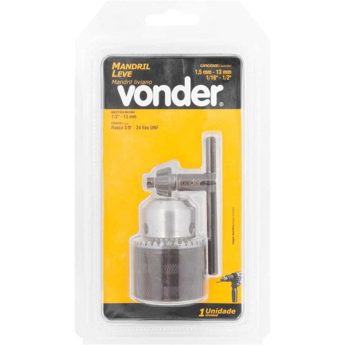 Mandril com chave rosca 3/8