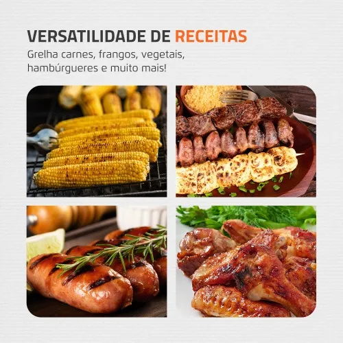 Churrasqueira elétrica portátil 1.200 watts Pratic Steak & Grill - CH-07  110V