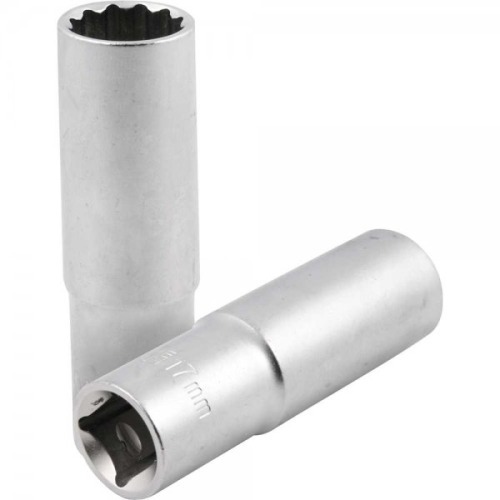 Soquete estriado longo 17 mm encaixe 1/2