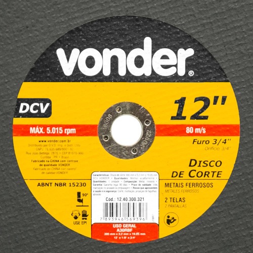 Disco de corte 300 x 3,2 mm x 3/4