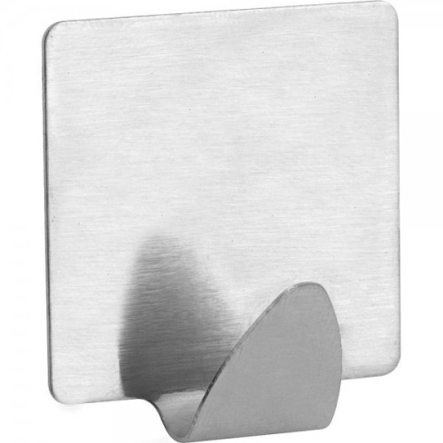 Gancho adesivo quadrado em inox com 2 pe�as