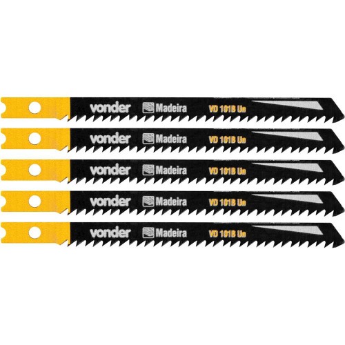 L�mina serra tico tico 100 mm 10 dentes para madeira 5 pe�as - VD 101B-UN