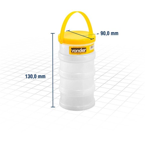 Estojo multiuso composto de 4 partes rosqueáveis -  VD 4003 Estojo multiuso composto de 4 partes rosqueáveis -  VD 4003