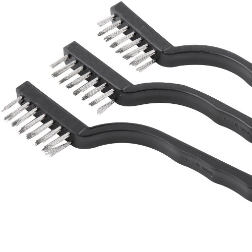 Jogo de escovas manuais em a�o inox com 3 pe�as