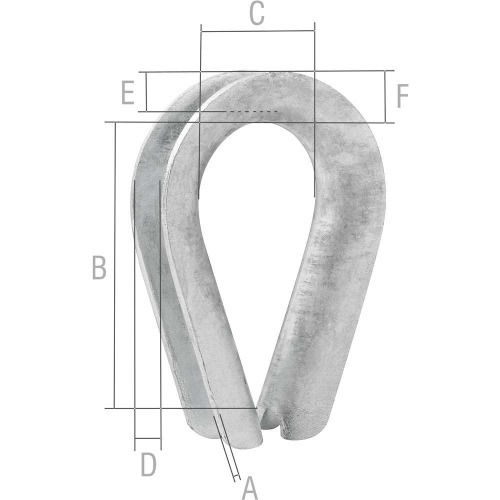 Anilha para cabo de a�o 1/2